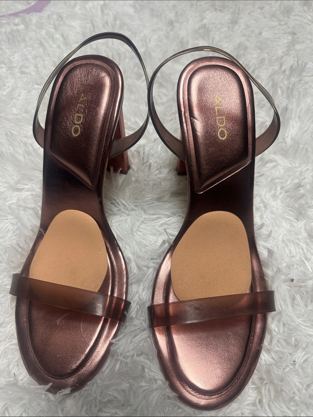 ALDO Metallic Rose Gold Slingback Heels